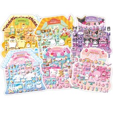 三麗鷗角色蛋糕屋貼紙6種套組, Dottydog, 三麗鷗角色蛋糕屋