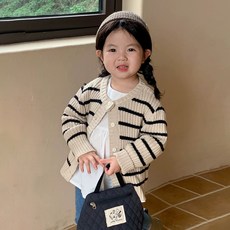 Arbe兒童款Jai橫條紋開襟衫