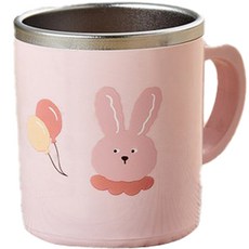 Modern House Safari World兔子雙層不鏽鋼防滑手柄杯, 混色, 1個