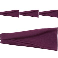 Dihuni 彩色運動髮帶 4入, 紫色