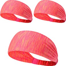 Dihwuni運動體育髮帶 3入, 紅色的