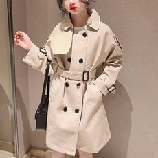 女童雙排釦風衣外套