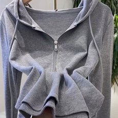 Goodif 半拉鍊抽繩連帽T恤