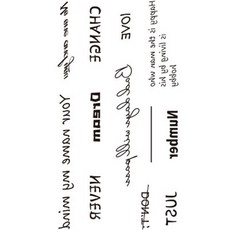 Blue Living 插畫紋身貼紙 4入, 文字, 1個