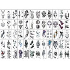 Blue Living 60款紋身貼紙, 混色, 1個