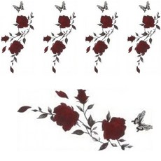 Badaenmar女士用玫瑰玫瑰HENNA紋身貼紙 16*7cm, 5個, 玫瑰A