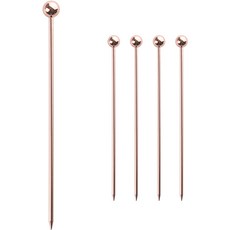 Mrs. Home 高級雞尾酒裝飾籤 甜點球 水果叉, 5個, 玫瑰金