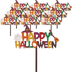 minhwashop 萬聖節裝飾插牌製作 HDPWD068, 10個, 快樂萬聖節(HDPWD0681)