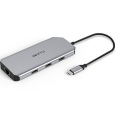 Nextu Type-C 多埠轉接器 支援PD USB集線器 NEXT-3376TCH-DUAL, 混合色
