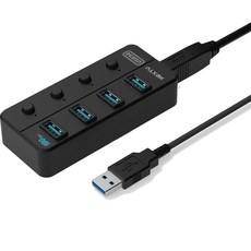 NextU USB3.2 GEN2 10G 4埠供電 獨立電源按鈕 USB集線器 NEXT-814U3-10G, 混合色