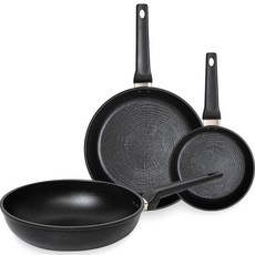 퀸센스 인덕션 오일로드 프라이팬 세트 3개, 블랙, 프라이팬 20cm + 프라이팬 28cm + 웍 28cm, 1세트