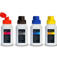 INK TIME HP三星Canon小型印表機通用補充墨水 200ml*4種 小容量蓋組, 混色, 1組