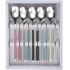 에스엠에프 아라 세라믹 한수저 5벌 세트, 혼합색상, 숟가락 5p + 젓가락 5p, 1세트