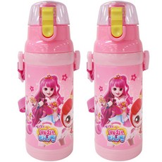 LE BARN 收服!迷你寶按鍵式水瓶 2入組, 混色, 470ml, 1組