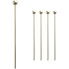 미세스홈 고급 칵테일 가니쉬픽 디저트 과일꽂이 골드볼, 골드, 5개