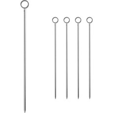 Mrs. Home 高級雞尾酒裝飾籤 甜點水果叉 環形, 銀色, 5個