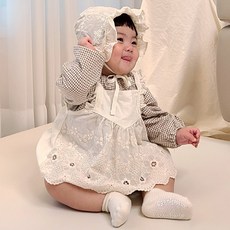 BEBENINE 嬰兒蕾絲圍裙式洋裝