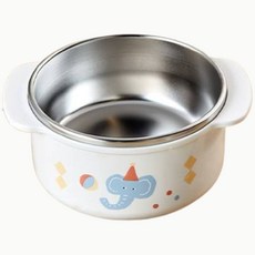 Modern House Safari World大象防滑雙層不鏽鋼深碗, 混色, 1個