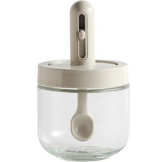 심플글라스 스푼결합 양념통 길이조절 스푼형, 320ml, 1개