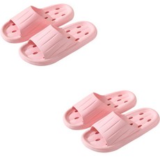 THE ZAKKA 鏤空防滑排水浴室拖鞋 2入, 粉紅色, 2個
