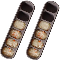 Siligarden 嬰兒副食品纖薄6格保鮮盒, 可可色, 216ml, 2個