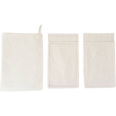 Winprice 4層絎縫棉布菜瓜布 4入 + 收納袋組合, 米白色, 1套