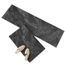 ANSWERFIT 大理石可水洗珪藻土廚房浴室腳踏墊2件組, 灰色字母, 1套