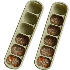 Siligarden 嬰兒副食品纖薄6格保鮮盒, 橄欖綠, 216ml, 2個