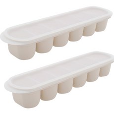 Siligarden 嬰兒副食品纖薄6格保鮮盒, 淺灰色, 216ml, 2個