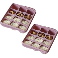 Siligarden 副食品方塊12格保存容器, 深粉色, 2個, 240ml