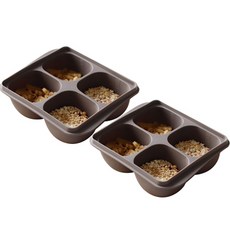 Siligarden 嬰兒副食品4格分裝保存盒, 2個, 可可色