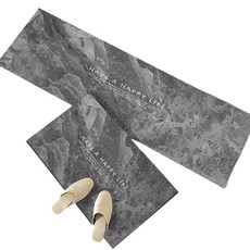 앤써핏 대리석 빨아쓰는 규조토 주방 욕실 발매트 2종 세트, 라이트그레이 레터링, 1세트