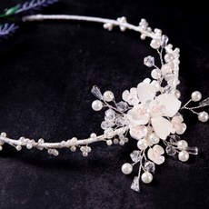 아가명주 여아용 플라워 공주 머리띠