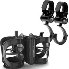 Lemeilleur 3in1嬰兒車杯架+嬰兒車掛鉤 2入, 雙杯架(黑色)+掛鉤 2入(黑色)