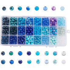 高級串珠工藝套組 24件組, 藍色, 1套