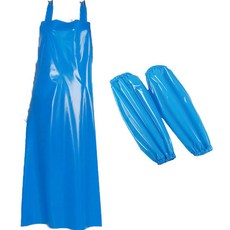 Kindmyzzoo 防水圍裙 + 袖套 2件組, 藍色, 1套