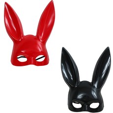 P&B UNITY 萬聖節兔子面具2款組合, 01 紅色, 黑色, 1套