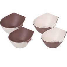 EASY&FREE 握把與碗日常瀝水籃+攪拌碗組, 4p 濾鍋 + 4p 攪拌碗