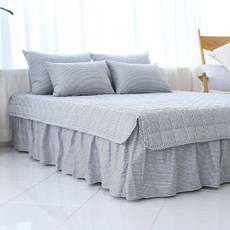 條紋絎縫床罩