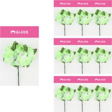 Uniart 單枝人造玫瑰花, 淺綠色, 10個