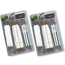 Mabel In Home 書桌內部整理托盤, 透明灰, 2個