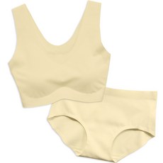 女童糖果色學生無痕內衣+內褲套裝