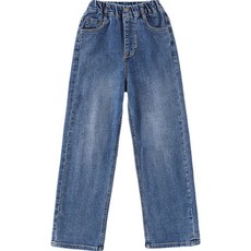 女童C字鬆緊帶丹寧長褲