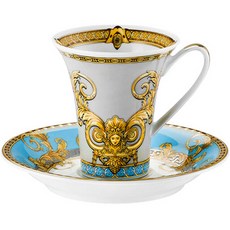 VERSACE Prestige Gala Blue 高款濃縮咖啡杯盤組, 混色, 1套