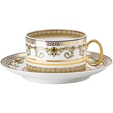 VERSACE 凡賽斯 Virtus Galla白咖啡杯與茶盤組 低款, 混色, 1組