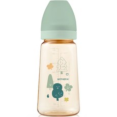 마더케이 베이직 PPSU 포레스트 무꼭지 젖병, 민트, 280ml, 1개