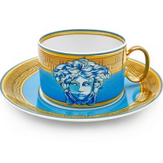 VERSACE 凡賽斯 Medusa Amplified咖啡杯與杯盤組 低杯組, 藍色, 1組