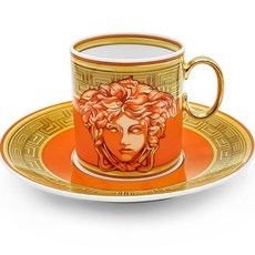 VERSACE 梅杜莎擴音濃縮咖啡杯碟組, 橘色, 1套