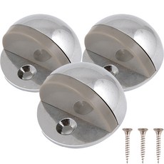 Cholmuldaejang 地板門擋 橢圓半月形 銀色 3入 + 螺絲 3入 組, 1套