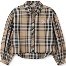 renoma kids 女童款露臍格紋雪紡衫 R2331B352